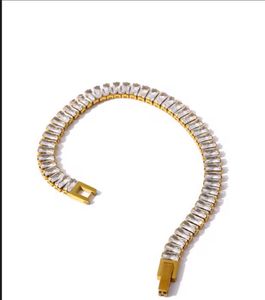Zirconia Blocky Tennis Bracelet Anti-tarnish