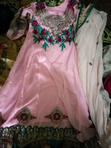 Pink Embroidered Anarkali Suit
