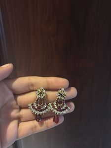 Elegant Red &amp; Gold Earrings