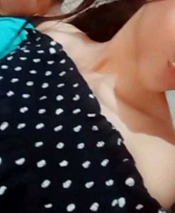 Polka Dot Long Sleeve off Shoulder Top