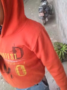 Orange Graphic Hoodie for Boys