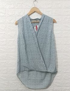 Women Light Blue Sleeveless Wrap | Bust 36| Length