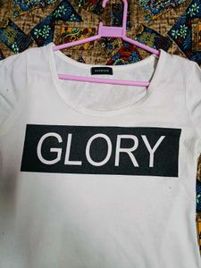 White &#39;Glory&#39; Tee Tshirt