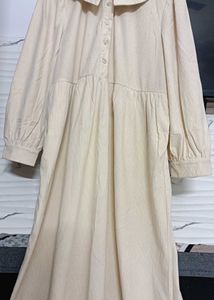 new Beige Collared Midi Dress