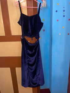 Blue Velvet Co-ord Set with belt