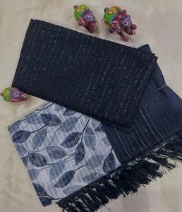 Elegant Black Patterned Saree