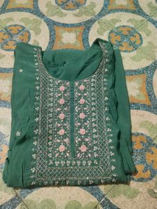 Green Embroidered Kurta