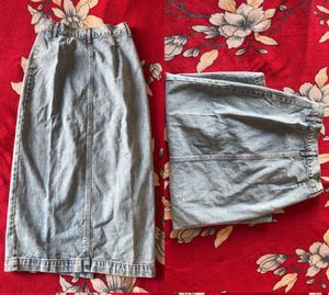 Combo of Black&amp;Blue Denim long Skirt