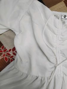 White Puff Sleeve Top