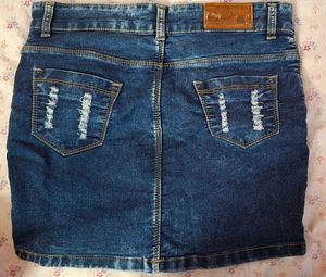 Distressed Jeans Skirt