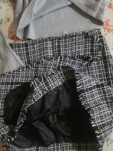 Chic Tweed Mini Skirt Coord Set