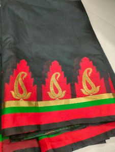 Elegant Saree with Border🖤❤️