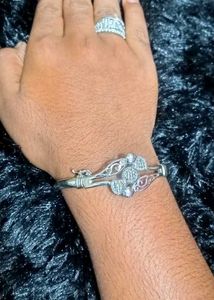 Silver Fashion Kada&amp; Ring Combo