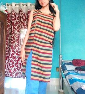 💜✨Striped Tunic Top with Side Slits