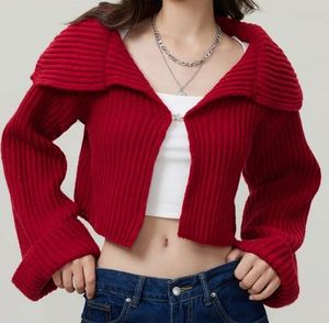 Red Knit Cardigan