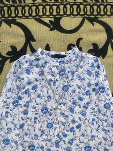 ZARA Floral Print Top &amp; Cardigan