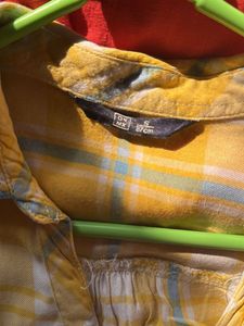 Checkered Yellow Shirt For Women