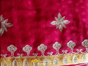 Elegant Yellow Embroidered Saree