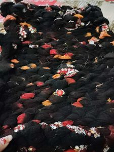 Unique Black &amp; Orange Embellished Textile