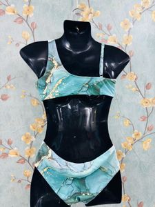 Marble Print One-Piece Swimsuit