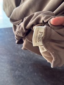 pluss size pleated trouser in beige color