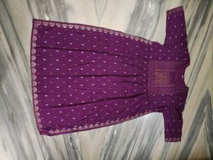 Purple Embroidered Kurta