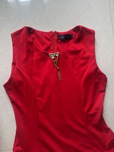 Red Sleeveless A-Line Dress