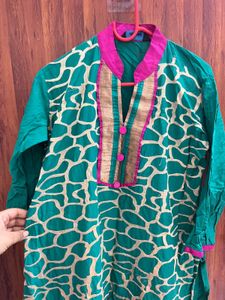 Green Printed Kurta