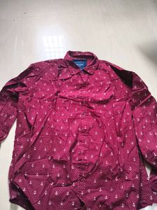 Maroon Anchor Print Shirt