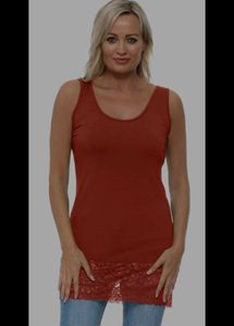 Sleeveless Basic Lace Trim Tank Top Women&#39;s