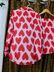 Heart Print night dress