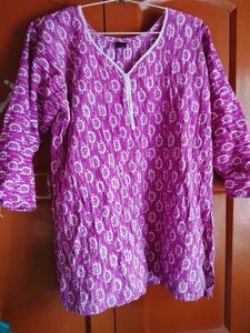 Purple Printed Kurta