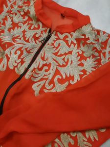 Georgett Kurti With Inner N Beautiful Embroidery
