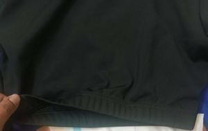 Black Cropped Half-Zip Pullover
