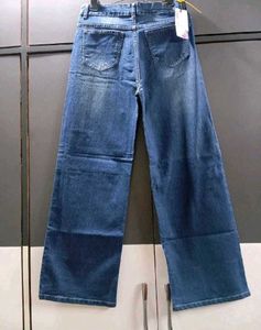 Ribbed Lace-Up Top &amp; Wide Leg Jeans