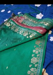 Green Embroidered Saree