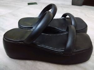 Black Square Toe Sandals