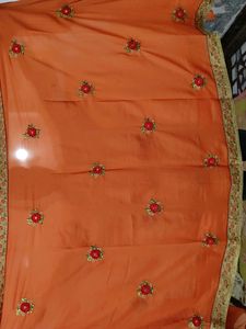 Orange Colour Wedding Saree