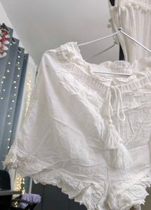 Nightsuit White Lace Trim