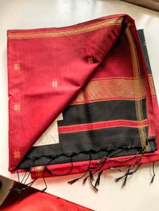 Elegant Black &amp; Red Saree
