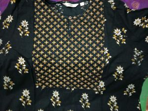 Floral &amp; Geometric Print Kurti - UsedOnly 4-5 Time