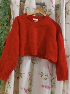 Red Cropped Sweater