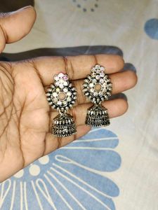 Silver Jhumka Earrings