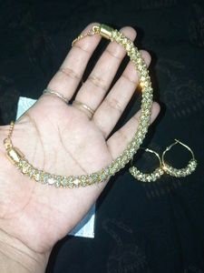 gold plate stone necklace🔥
