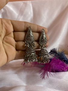 Silver Jhumka Earrings