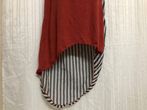 Red High-Low Midi Dress