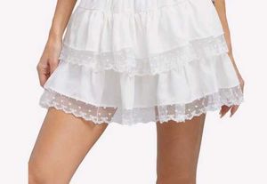 Cute White  Fairy Core Short Skirt