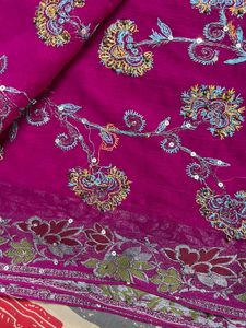 Rani Work Saree
