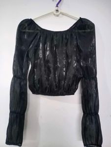 Black Ballon Silky Top