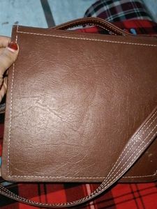 Leather office wear Brown royal look Crossbody Bag